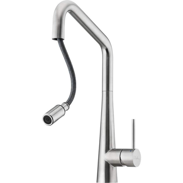 Oliveri Essente Stainless Steel Square Goose Neck Pull Out Mixer-SS2575-blue-leaf-bathware