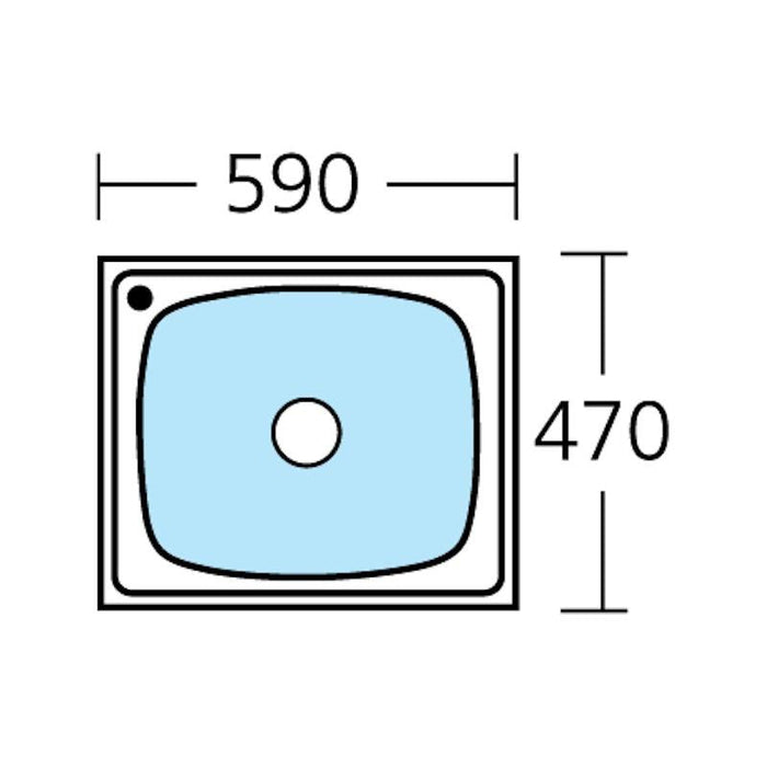 Oliveri Laundry 45L Tub Top Mount Left Taphole-TI45 LTH-blue-leaf-bathware