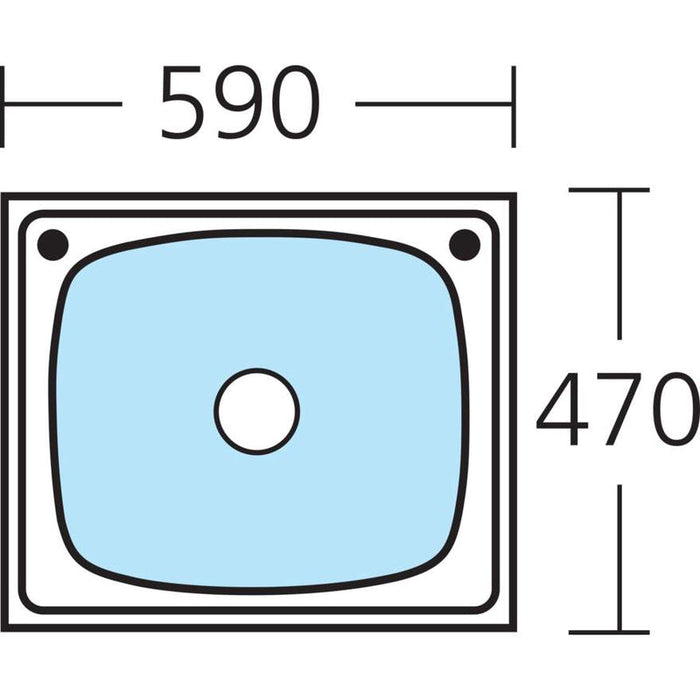 Oliveri Laundry 45L Tub with Rinse Bypass-TI45S-blue-leaf-bathware