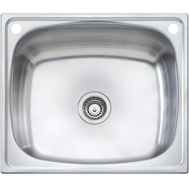 Oliveri Laundry 70L Tub with Rinse Bypass-TI70S-blue-leaf-bathware