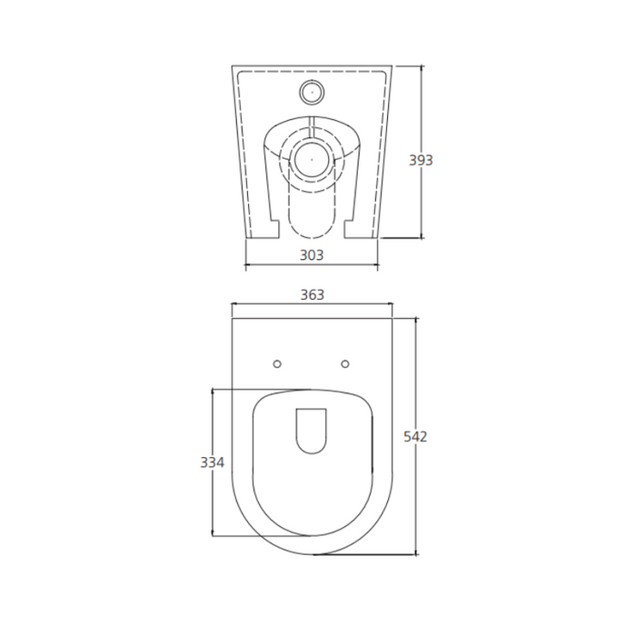 Oliveri Oslo Rimless Wall Faced Toilet Pan-OS127BTWS-blue-leaf-bathware