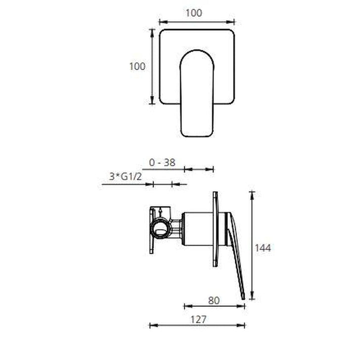 Oliveri Paris Brushed Nickel Wall Mixer-PA100500BN-blue-leaf-bathware