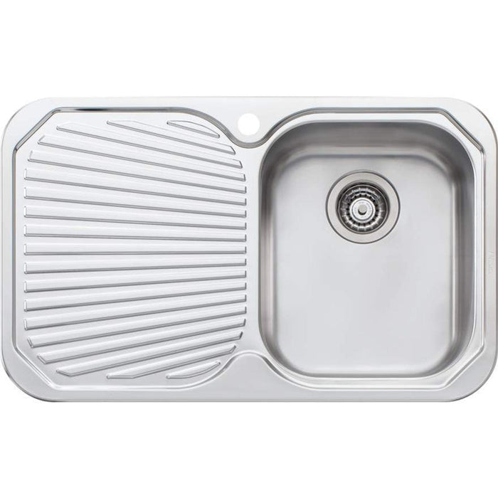 Oliveri Petite Single Bowl Sink With Left Hand Drainer-PE322 1TH-blue-leaf-bathware