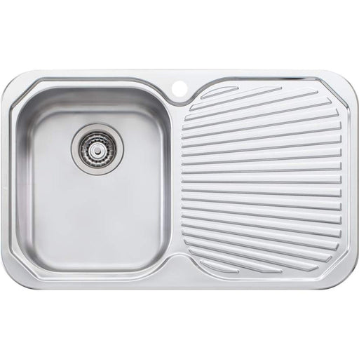 Oliveri Petite Single Bowl Sink With Right Hand Drainer-PE321 1TH-blue-leaf-bathware