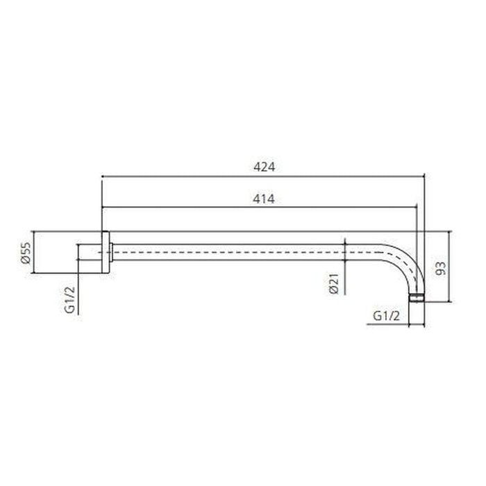 Oliveri Rome Brushed Nickel Wall Mounted Shower Arm-RO15240BN-blue-leaf-bathware