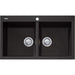 Oliveri Santorini Black Double Bowl Topmount Sink-ST-BL1564-blue-leaf-bathware