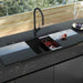 Oliveri Santorini Black Double Bowl Topmount Sink With Glass Top-ST-BL1566GT-blue-leaf-bathware