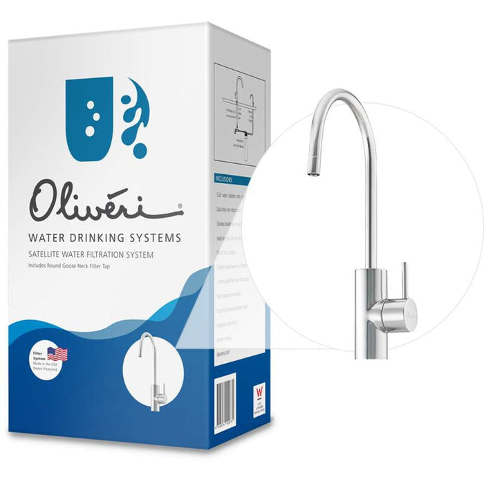 Oliveri Satellite Water Filtration System with Round Goose Neck Filter Tap-FS7025-blue-leaf-bathware