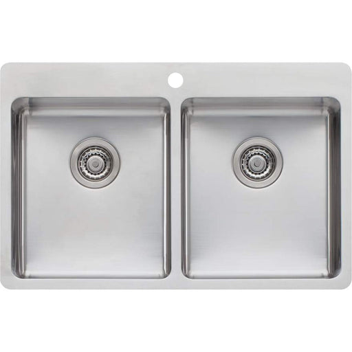 Oliveri Sonetto Double Bowl Topmount Sink-SN1064-blue-leaf-bathware