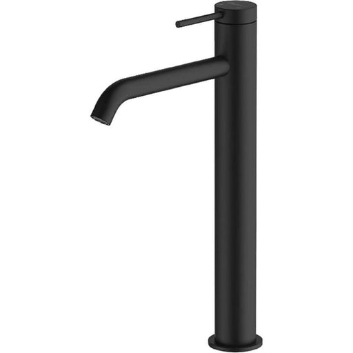 Oliveri Venice Matte Black Curved Tower Basin Mixer-VE104506MB-blue-leaf-bathware