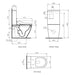 Parisi Aqua Intelligent Toilet Suite (Bottom Inlet) - Gloss White - Line Drawing