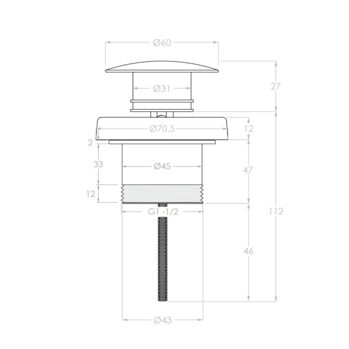 ADP Universal Pop-Up Waste - Chrome