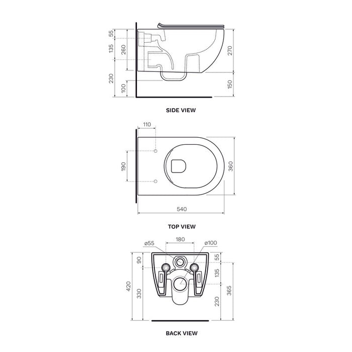 Parisi APP Wall Hung Pan - Gloss White-FLAP118G-blue-leaf-bathware