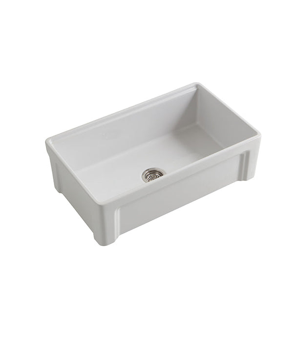 Parisi Cornice Single Bowl Sink 840mm - Gloss White-SMTOS33S-blue-leaf-bathware