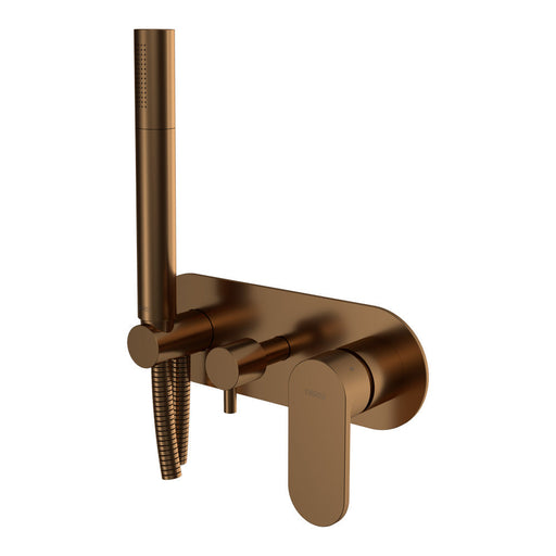 Parisi Elli II Wall Mixer with 2-Way Diverter and Handshower - Matt Bronze-E2.04-D2E-A.48-blue-leaf-bathware