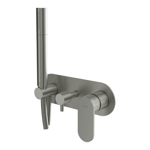 Parisi Elli II Wall Mixer with 3-Way Diverter and Handshower - Brushed Nickel-E2.04-D3E-A.41-blue-leaf-bathware