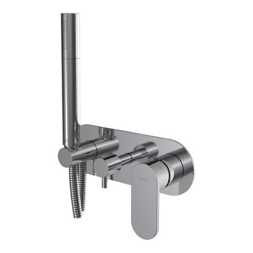 Parisi Elli II Wall Mixer with 3-Way Diverter and Handshower - Chrome-E2.04-D3E-A-blue-leaf-bathware