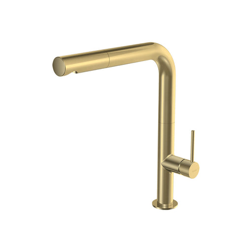 Parisi Envy 30 Kitchen Mixer with Fixed Spout and Pull-out Spray - Brushed Brass-P30.07-1HFO.46-blue-leaf-bathware