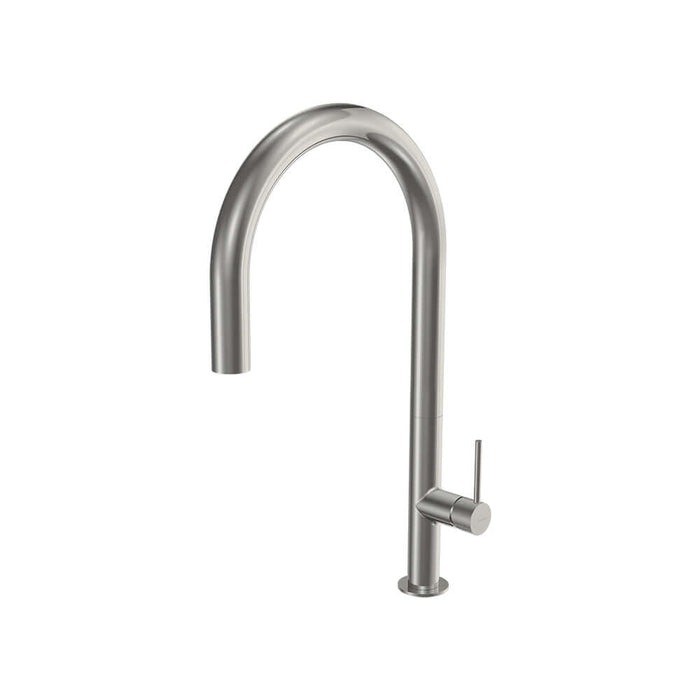 Parisi Envy 30 Kitchen Mixer with Round Spout - Brushed Nickel-P30.07-1HR.41-blue-leaf-bathware