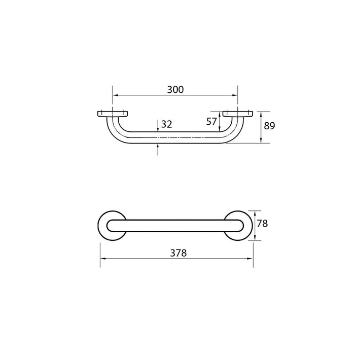 Parisi Envy Grab Rail Straight 300mm-PP.GB30-blue-leaf-bathware