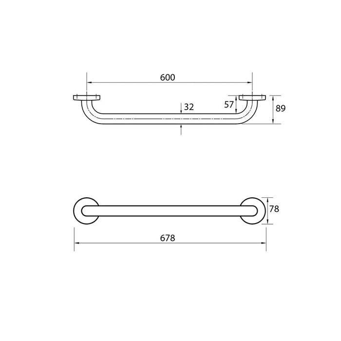 Parisi Envy Grab Rail Straight 600mm-PP.GB60-blue-leaf-bathware