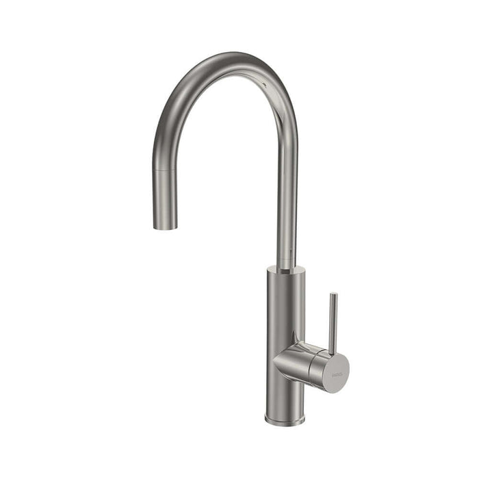 Parisi Envy II Arch Kitchen Mixer with Pull-out Spray - Brushed Nickel-P2.07-1HRO.41-blue-leaf-bathware