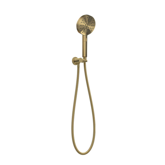 Parisi Envy II Hand Shower with Wall Swivel Bracket and Hose - Brushed Brass-P2.WB.46-blue-leaf-bathware