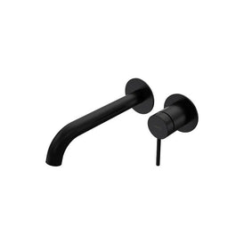 Parisi Envy II Wall Mixer with 190mm Spout Matt Black-P2.01-2RF190.02-blue-leaf-bathware