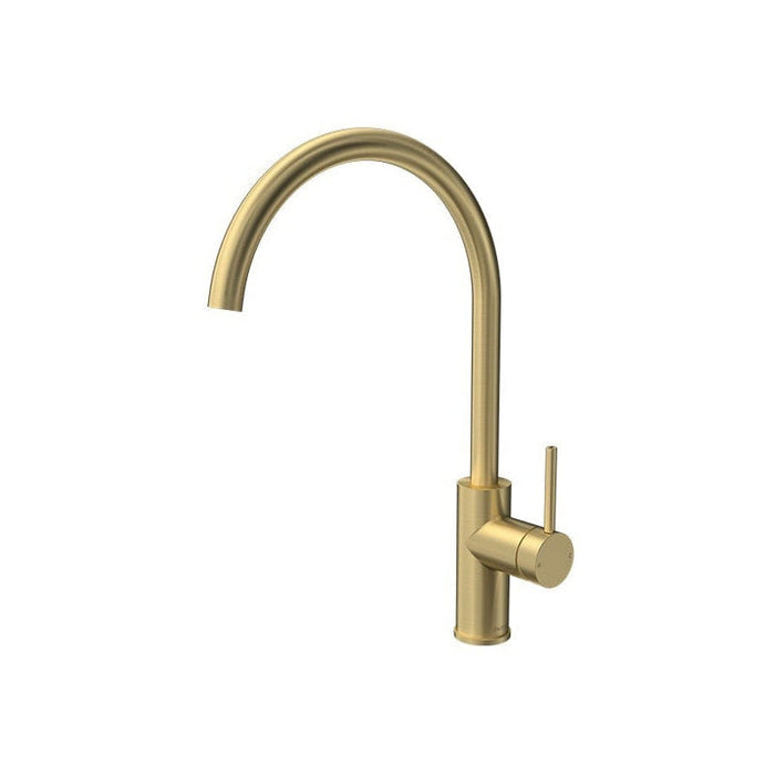 Parisi Envy Kitchen Mixer with Round Spout Brushed Brass-PP.07-1HR.46-blue-leaf-bathware