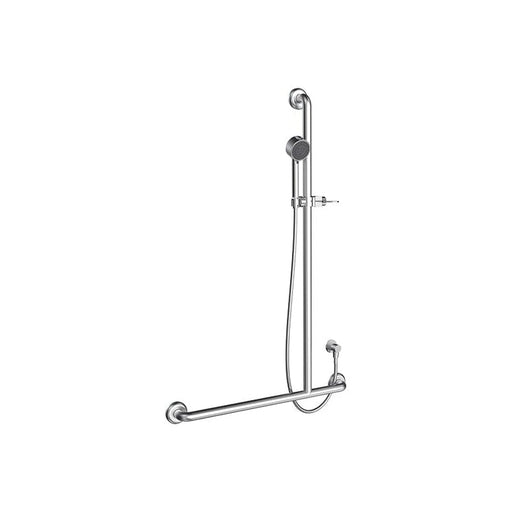 Parisi Envy Sliding Grab Rail Right Hand with Hand Shower-PP.GB90R-SR-blue-leaf-bathware