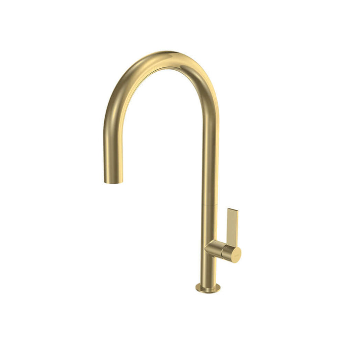 Parisi Ergo 30 Kitchen Mixer with Round Spout - Brushed Brass-EG30.07-1HR.46-blue-leaf-bathware