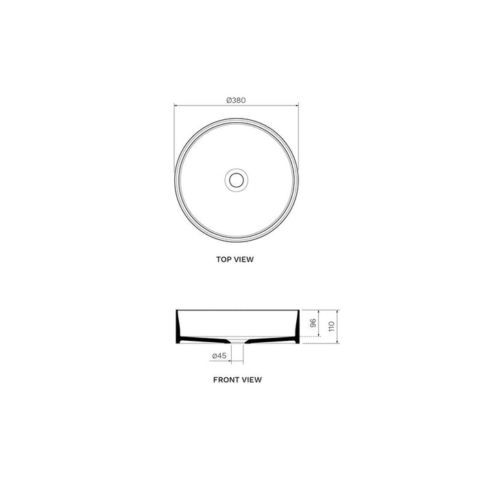 Parisi Fino Round Solid Surface 38 Wash Basin-FI-38-SGW-blue-leaf-bathware