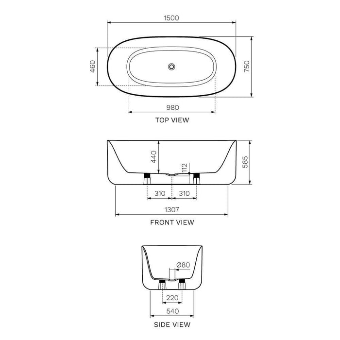 Parisi Float 1500mm Freestanding Bath-blue-leaf-bathware