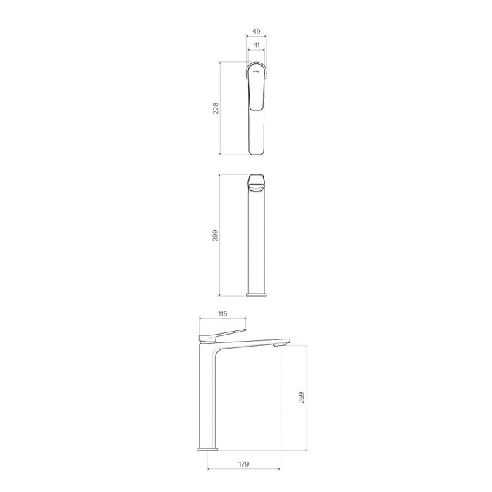 Parisi Float High Basin Mixer - Brushed Nickel-FL.01-1HH.41-blue-leaf-bathware