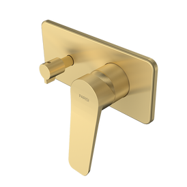 Parisi Float Wall Mixer with 2-Way Diverter - Brushed Brass-FL.04F.46-blue-leaf-bathware