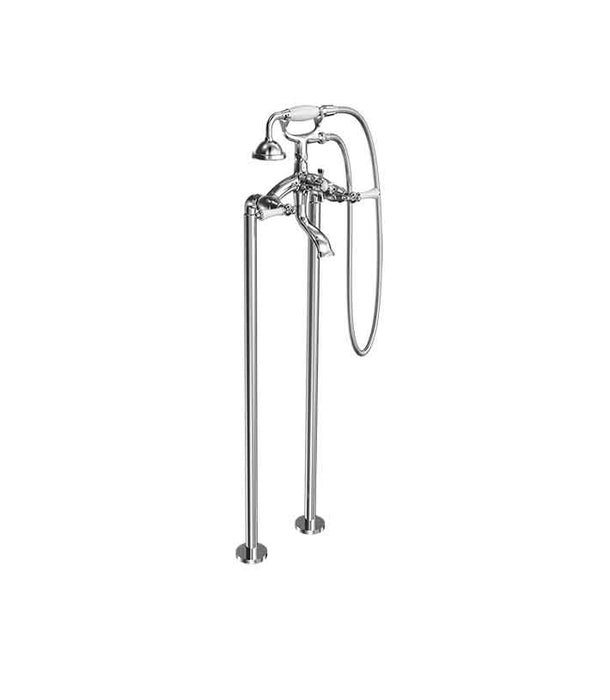 Parisi Hermitage Bath Filler Chrome with Hand Shower (Lever Handle)-HL.08-D2F-blue-leaf-bathware