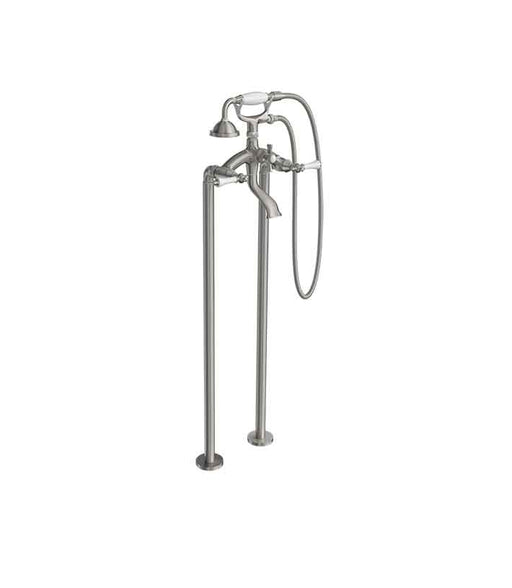 Parisi Hermitage Bath Filler Pewter with Hand Shower (Lever Handle)-HL.08-D2FP-blue-leaf-bathware