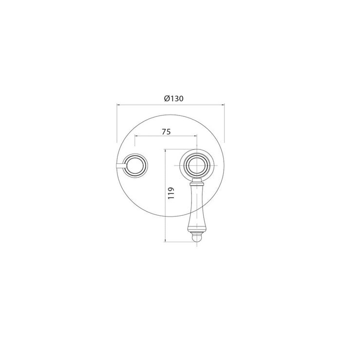 Parisi Hermitage Wall Diverter Mixer-HL.04-D2R-blue-leaf-bathware