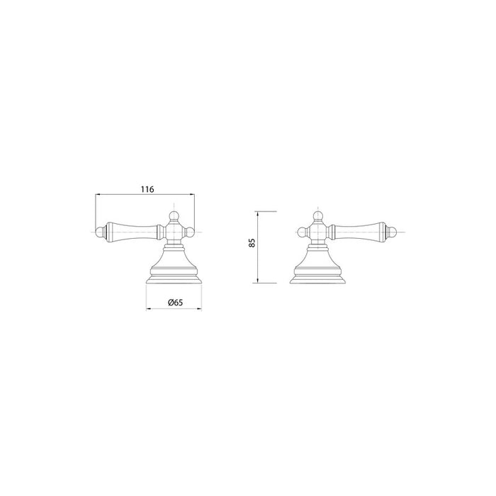 Parisi Hermitage Wall Top Assemblies-HL.00.CH-blue-leaf-bathware