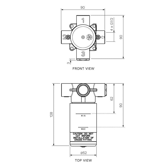 Parisi In Wall Body for Stereo Inline Diverter-SS.04-I-blue-leaf-bathware