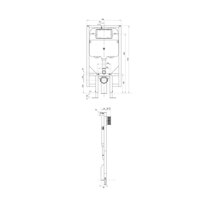 Parisi Inwall Concealed Cistern with Metal Frame (Pneumatic)-PA121-blue-leaf-bathware