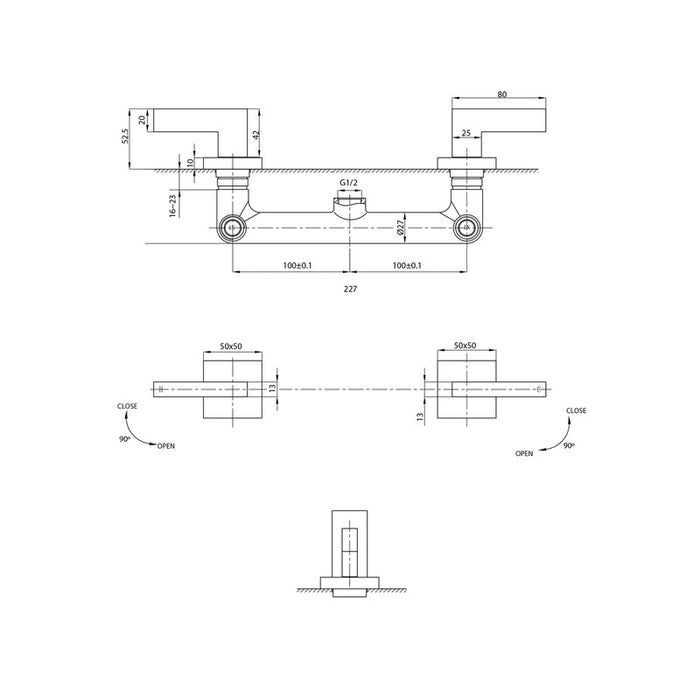 Parisi Laser Wall Top Assemblies (Pair)-LT.00.CH-blue-leaf-bathware