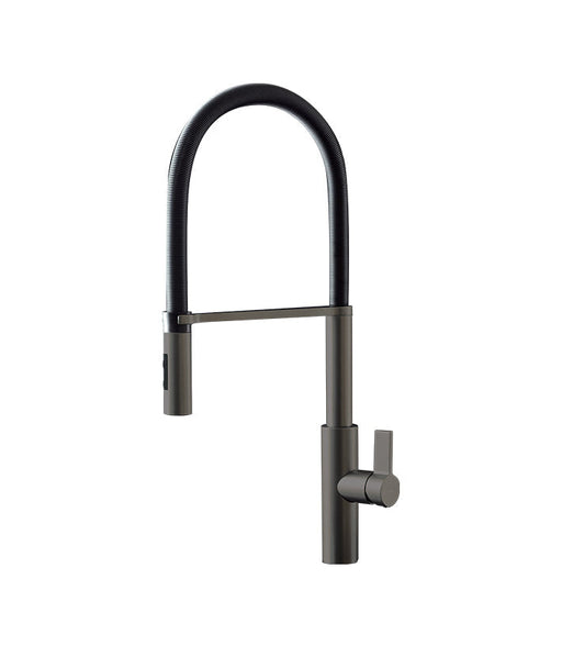 Parisi Libera Kitchen Mixer with Black Spring Spray - Carbon Satin-63930Q.M2.076-blue-leaf-bathware