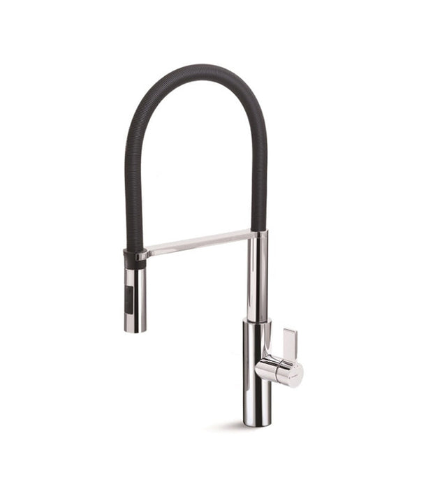 Parisi Libera Kitchen Mixer with Black Spring Spray - Chrome-63930Q.05.007-blue-leaf-bathware