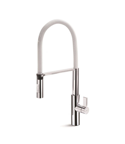 Parisi Libera Kitchen Mixer with White Spring Spray-63930Q.05.013-blue-leaf-bathware