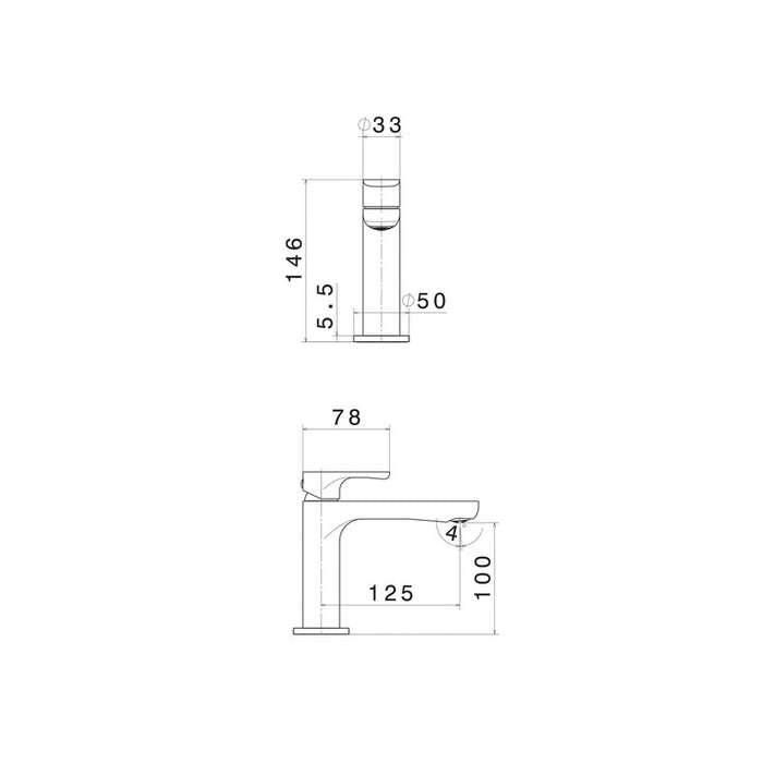 Parisi Linfa II Basin Mixer - Matt Black-69412Q.02.093-blue-leaf-bathware