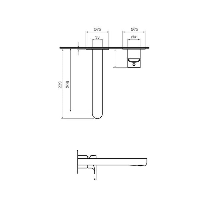 Parisi Linfa II Wall Basin Mixer with Spout-69430Q.21.018-blue-leaf-bathware