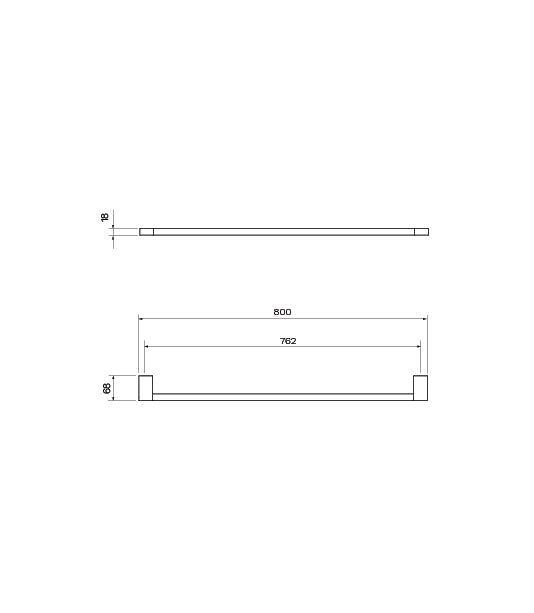 Parisi Linfa Single Towel Rail 800mm-NE03811-blue-leaf-bathware