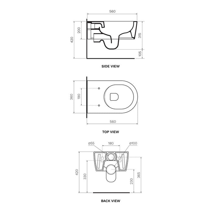 Parisi Link Wall Hung Pan - Gloss White-FLLK118G-blue-leaf-bathware