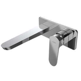 Parisi Loom Wall Mixer with 180mm Spout on Plate - Chrome-LO.01-2L180-blue-leaf-bathware